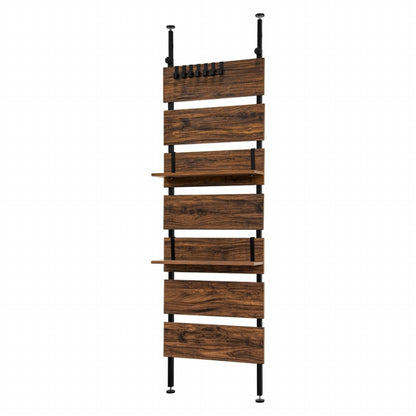 Tension wall rack KTR-3147 Width 60cm Depth 21.5cm Height 200-265cm 7 shelves 2 shelves included Height adjustable Rack Stylish Slim Wall storage Open rack Wall shelf Tension shelf Partition Slim wall Storage shelf Storage rack