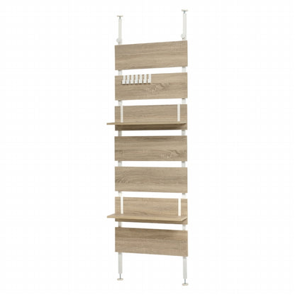 Tension wall rack KTR-3147 Width 60cm Depth 21.5cm Height 200-265cm 7 shelves 2 shelves included Height adjustable Rack Stylish Slim Wall storage Open rack Wall shelf Tension shelf Partition Slim wall Storage shelf Storage rack