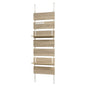 Tension wall rack KTR-3147 Width 60cm Depth 21.5cm Height 200-265cm 7 shelves 2 shelves included Height adjustable Rack Stylish Slim Wall storage Open rack Wall shelf Tension shelf Partition Slim wall Storage shelf Storage rack