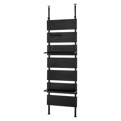Tension wall rack KTR-3147 Width 60cm Depth 21.5cm Height 200-265cm 7 shelves 2 shelves included Height adjustable Rack Stylish Slim Wall storage Open rack Wall shelf Tension shelf Partition Slim wall Storage shelf Storage rack