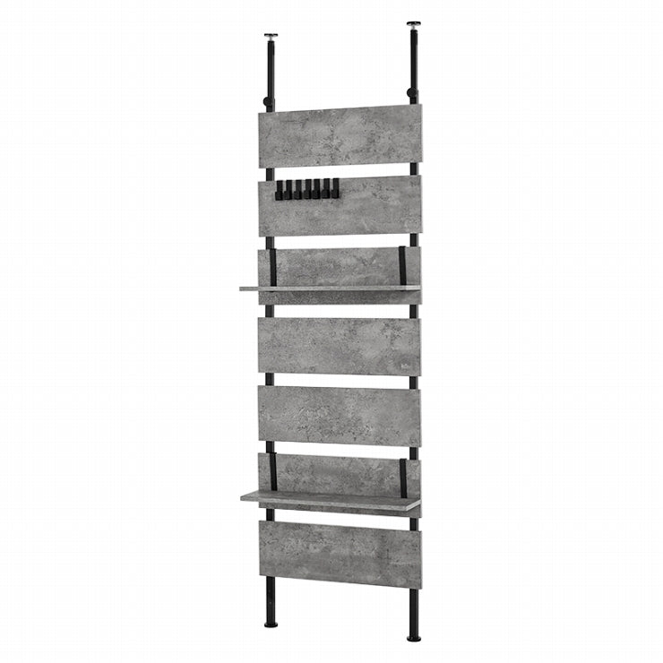 Tension wall rack KTR-3147 Width 60cm Depth 21.5cm Height 200-265cm 7 shelves 2 shelves included Height adjustable Rack Stylish Slim Wall storage Open rack Wall shelf Tension shelf Partition Slim wall Storage shelf Storage rack