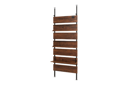 5-tier tension rack KTR-3156 Width 90cm Depth 24cm Height 187-264cm Height adjustable Rack Slim Wall storage Open rack Wall shelf Tension shelf Partition Ladder rack Slim wall Storage shelf Storage rack
