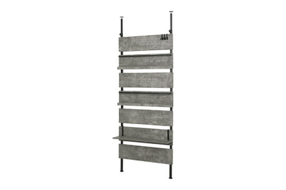 5-tier tension rack KTR-3156 Width 90cm Depth 24cm Height 187-264cm Height adjustable Rack Slim Wall storage Open rack Wall shelf Tension shelf Partition Ladder rack Slim wall Storage shelf Storage rack