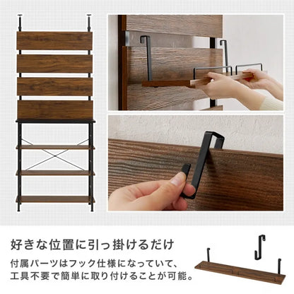 突っ張り薄型ラック KTR-3224 幅80cm 奥行き32.5cm 高さ200～265cm