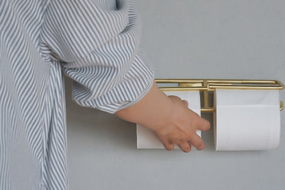 AXCIS アクシス ペーパーホルダー KT ブラス L2220 L2221 1連 2連 シングル ダブル トイレットペーパーホルダーカバー 真鍮 DIY 日曜大工 リフォーム 真鍮製 ゴールド トイレ収納 すき間収納 省スペース スリム コンパクト ストック 高級感 新生活 シンプル おしゃれ かわいい 北欧