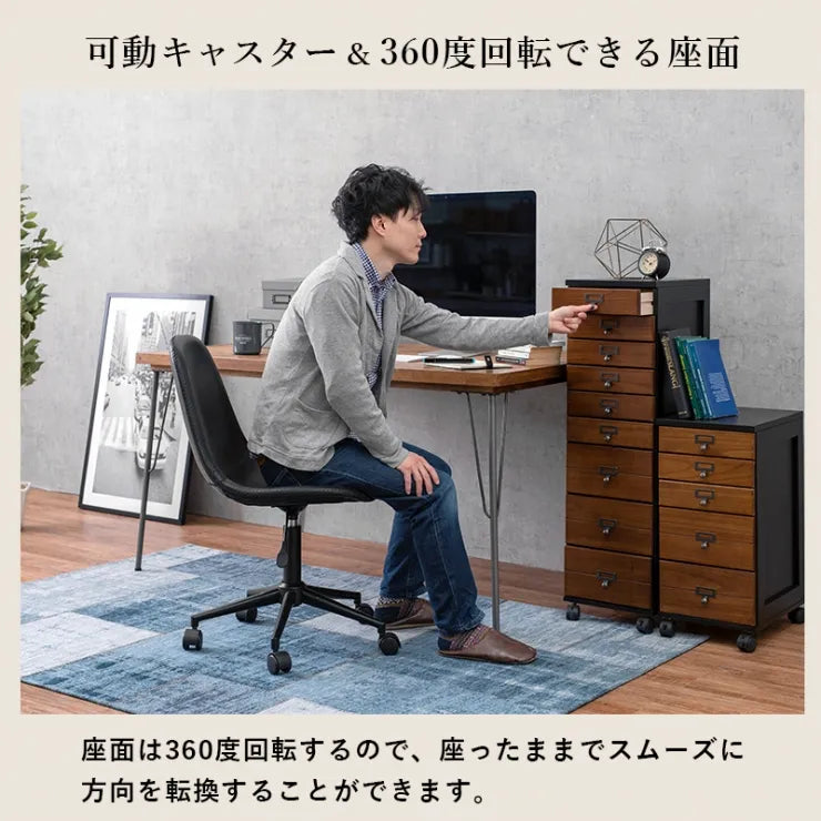 キャスター付き昇降チェア LC-4497 LC-4498 幅55cm 奥行き56cm 高さ78～91cm 座面高さ42～55cm