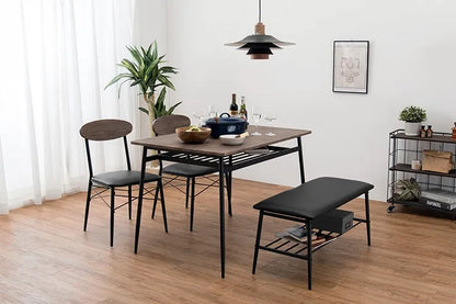 Table pliante MT-6866 Largeur 105 cm Profondeur 55 cm Hauteur 32 (7) cm Table centrale pliante Table en bois marron naturel Fer massif Table de café rétro Table en bois Moderne Scandinave Élégant Mignon Industriel