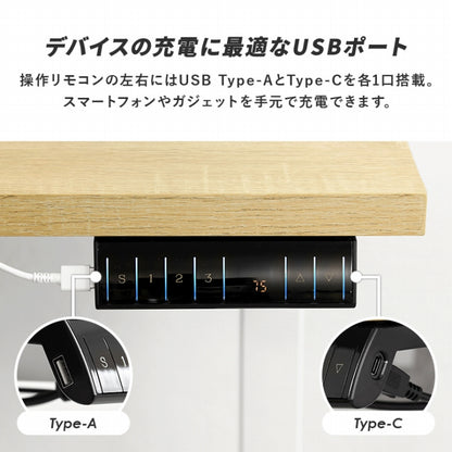 電動昇降デスク LDT-3784 幅120cm 奥行き62cm 高さ70～117cm