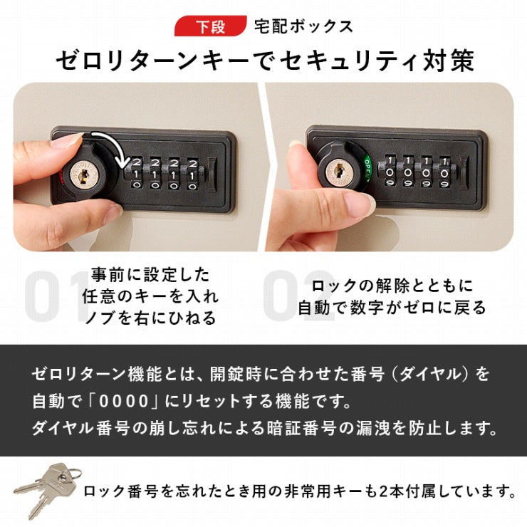 宅配ボックス LPS-4991 幅45cm 奥行き39cm 高さ96cm