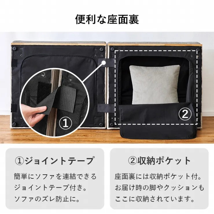 4WAY ソファベッド LSF-4441 幅180cm 奥行き85～97cm 高さ65～38/53～26cm 座面高さ38/26cm