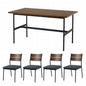 Folding leg table MT-6866 Width 105cm Depth 55cm Height 32(7)cm Folding center table Natural Brown Wooden table Solid Iron Retro Cafe table Wood table Modern Scandinavian Stylish Cute Industrial