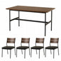Folding leg table MT-6866 Width 105cm Depth 55cm Height 32(7)cm Folding center table Natural Brown Wooden table Solid Iron Retro Cafe table Wood table Modern Scandinavian Stylish Cute Industrial