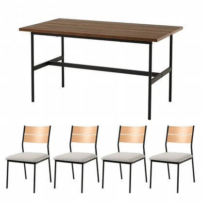 Folding leg table MT-6866 Width 105cm Depth 55cm Height 32(7)cm Folding center table Natural Brown Wooden table Solid Iron Retro Cafe table Wood table Modern Scandinavian Stylish Cute Industrial
