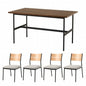 Folding leg table MT-6866 Width 105cm Depth 55cm Height 32(7)cm Folding center table Natural Brown Wooden table Solid Iron Retro Cafe table Wood table Modern Scandinavian Stylish Cute Industrial