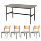 Folding leg table MT-6866 Width 105cm Depth 55cm Height 32(7)cm Folding center table Natural Brown Wooden table Solid Iron Retro Cafe table Wood table Modern Scandinavian Stylish Cute Industrial