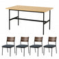 Folding leg table MT-6866 Width 105cm Depth 55cm Height 32(7)cm Folding center table Natural Brown Wooden table Solid Iron Retro Cafe table Wood table Modern Scandinavian Stylish Cute Industrial