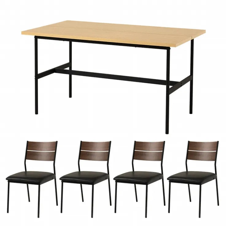 Folding leg table MT-6866 Width 105cm Depth 55cm Height 32(7)cm Folding center table Natural Brown Wooden table Solid Iron Retro Cafe table Wood table Modern Scandinavian Stylish Cute Industrial