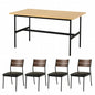 Folding leg table MT-6866 Width 105cm Depth 55cm Height 32(7)cm Folding center table Natural Brown Wooden table Solid Iron Retro Cafe table Wood table Modern Scandinavian Stylish Cute Industrial