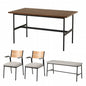 Table pliante MT-6866 Largeur 105 cm Profondeur 55 cm Hauteur 32 (7) cm Table centrale pliante Table en bois marron naturel Fer massif Table de café rétro Table en bois Moderne Scandinave Élégant Mignon Industriel