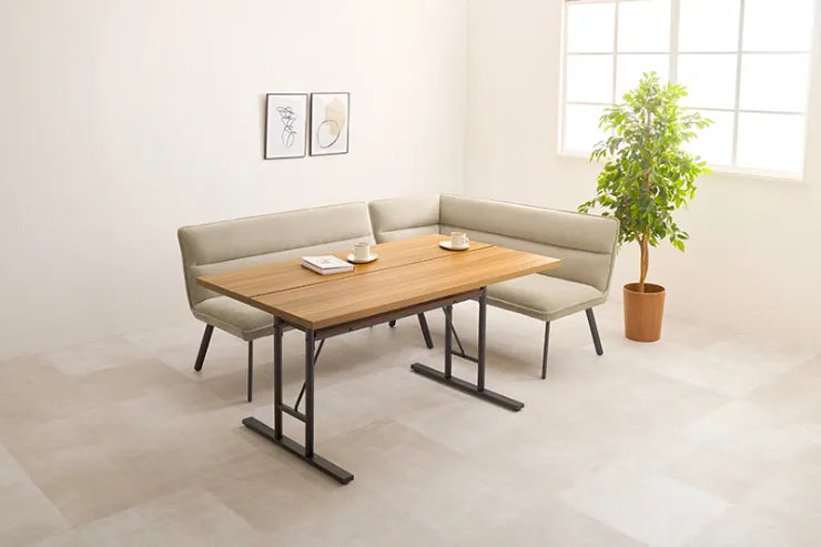 Table pliante MT-6866 Largeur 105 cm Profondeur 55 cm Hauteur 32 (7) cm Table centrale pliante Table en bois marron naturel Fer massif Table de café rétro Table en bois Moderne Scandinave Élégant Mignon Industriel