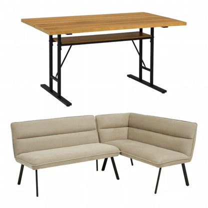 Table pliante MT-6866 Largeur 105 cm Profondeur 55 cm Hauteur 32 (7) cm Table centrale pliante Table en bois marron naturel Fer massif Table de café rétro Table en bois Moderne Scandinave Élégant Mignon Industriel