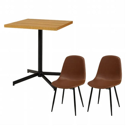 Folding leg table MT-6866 Width 105cm Depth 55cm Height 32(7)cm Folding center table Natural Brown Wooden table Solid Iron Retro Cafe table Wood table Modern Scandinavian Stylish Cute Industrial