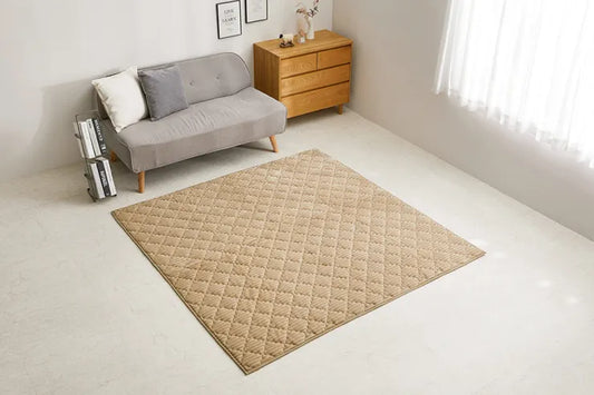 洗えるフランネルキルトラグ ショコラ 幅190cm 奥行き190cm