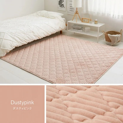 洗えるフランネルキルトラグ ショコラ 幅130cm 奥行き190cm