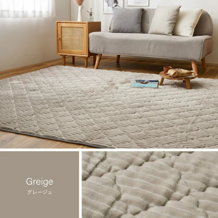 洗えるフランネルキルトラグ ショコラ 幅130cm 奥行き190cm