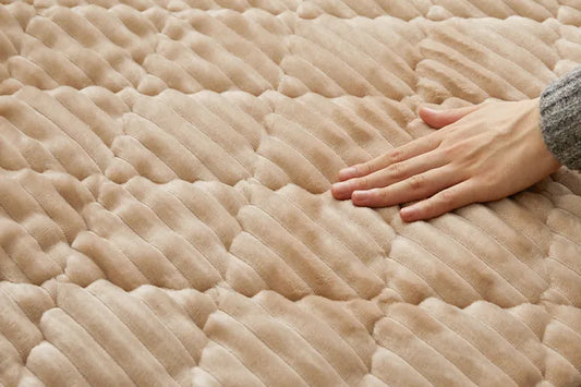 洗えるフランネルキルトラグ ショコラ 幅190cm 奥行き240cm