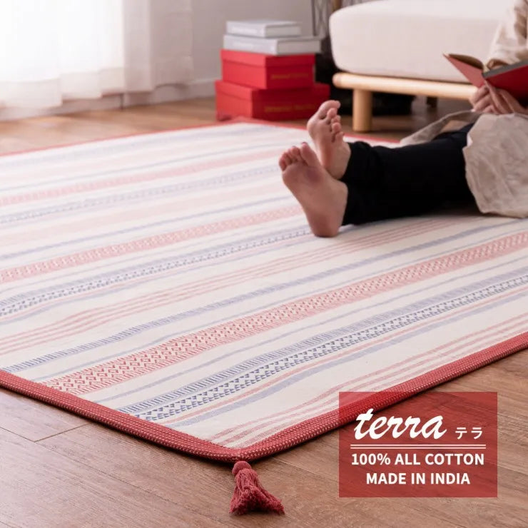インド綿ラグ テラ 幅90cm 奥行き185cm