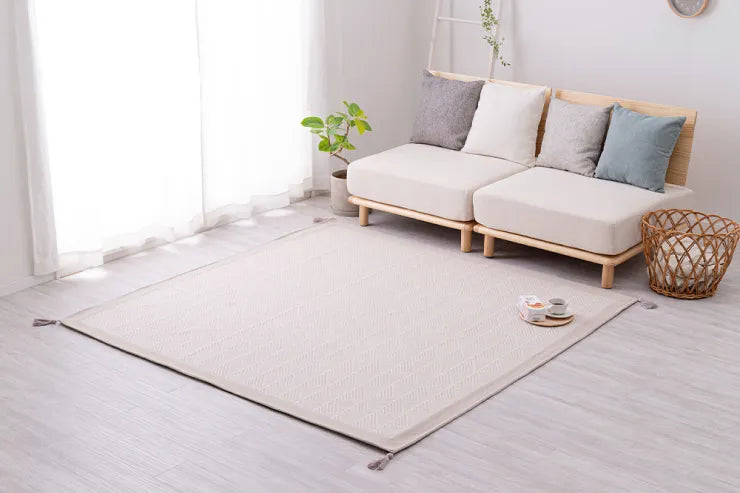 インド綿ラグ クラック 幅185cm 奥行き185cm