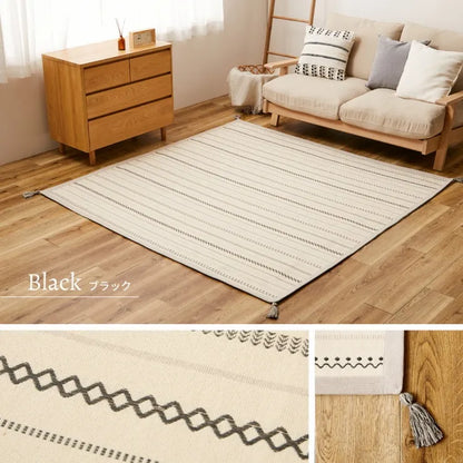 インド綿ラグ ティック 幅185cm 奥行き240cm