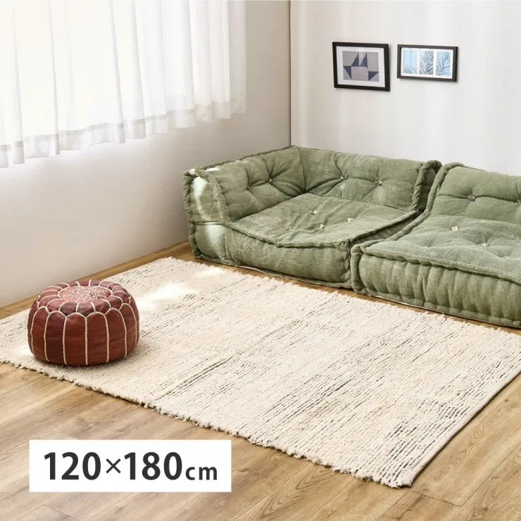 インド綿ラグマット チンディ 幅120cm 奥行き180cm