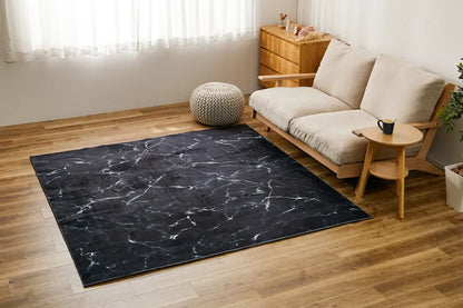 転写プリントラグ 大理石柄 幅190cm 奥行き190cm