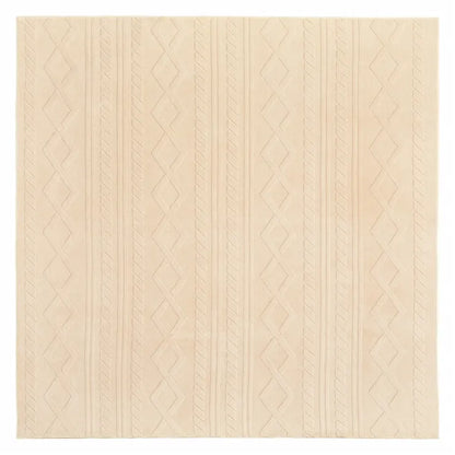 ジャガードフランネルラグ エクリュ 幅190cm 奥行き190cm