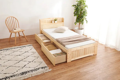 マットレス付きシングルベッド MB-5039S1180 幅101cm 奥行210cm 高さ78cm 床面高さ34cm
