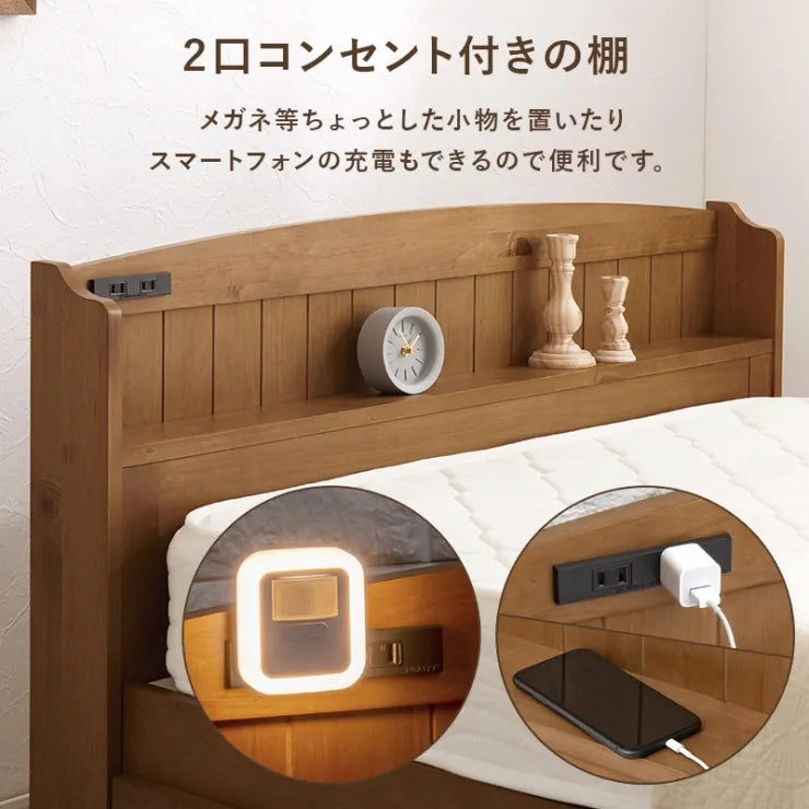 セミダブルベッド MB-5039SD 幅124cm 奥行き210cm 高さ78cm 床面高さ34cm