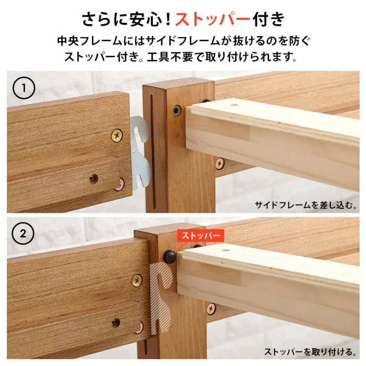 簡単組立 シングルベッド MB-5096S 幅98.5cm 奥行221cm 高さ68cm 床面高さ36cm
