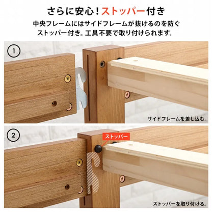 簡単組立 シングルベッド MB-5096S 幅98.5cm 奥行221cm 高さ68cm 床面高さ36cm