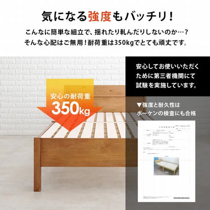簡単組立 シングルベッド MB-5096S 幅98.5cm 奥行221cm 高さ68cm 床面高さ36cm