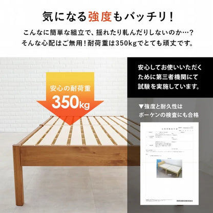 簡単組立 マットレス付きシングルベッド MB-5145S3301 幅99.5cm 奥行き198cm 高さ36.5cm 床面高さ36cm