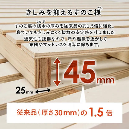 簡単組立 マットレス付きシングルベッド MB-5145S3301 幅99.5cm 奥行き198cm 高さ36.5cm 床面高さ36cm