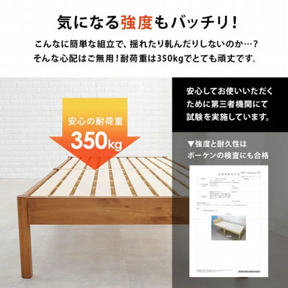 簡単組立 マットレス付きシングルベッド MB-5145S3302 幅99.5cm 奥行き198cm 高さ36.5cm 床面高さ36cm