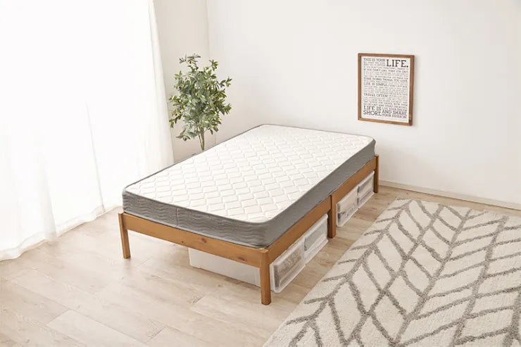 簡単組立 マットレス付きセミダブルベッド MB-5145SD3301 幅122.5cm 奥行き198cm 高さ36.5cm 床面高さ36cm