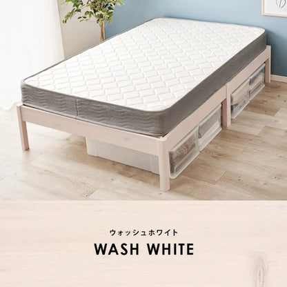 簡単組立 マットレス付きセミダブルベッド MB-5145SD3301 幅122.5cm 奥行き198cm 高さ36.5cm 床面高さ36cm