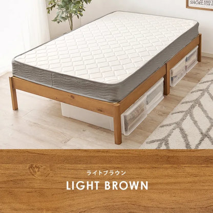 簡単組立 マットレス付きセミダブルベッド MB-5145SD3302 幅122.5cm 奥行き198cm 高さ36.5cm 床面高さ36cm