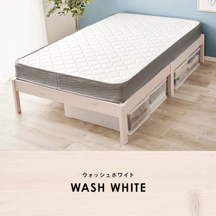 簡単組立 マットレス付きセミダブルベッド MB-5145SD3302 幅122.5cm 奥行き198cm 高さ36.5cm 床面高さ36cm