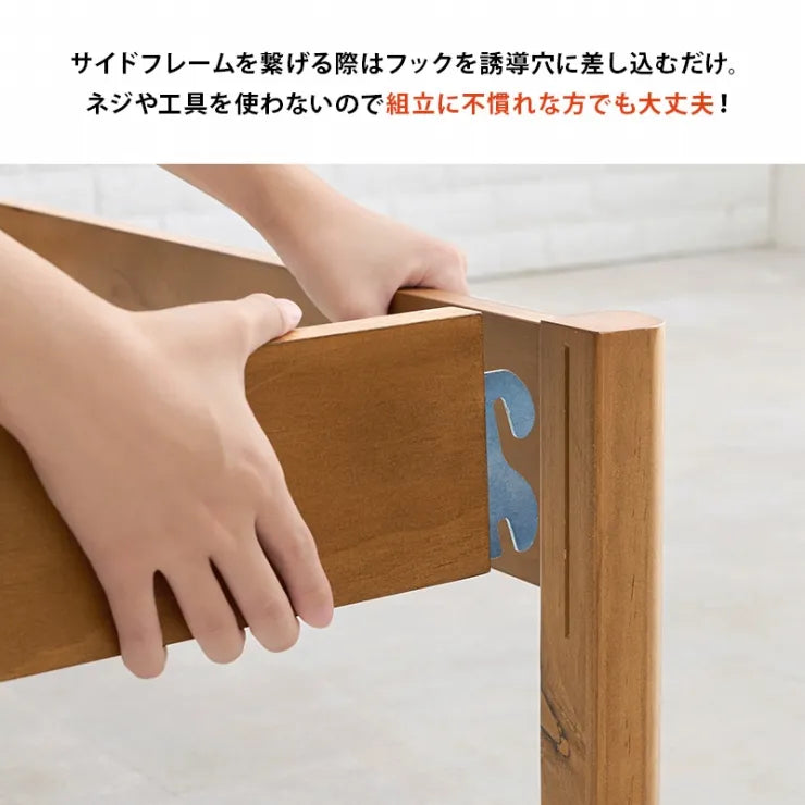 簡単組立 マットレス付きセミダブルベッド MB-5145SD3302 幅122.5cm 奥行き198cm 高さ36.5cm 床面高さ36cm