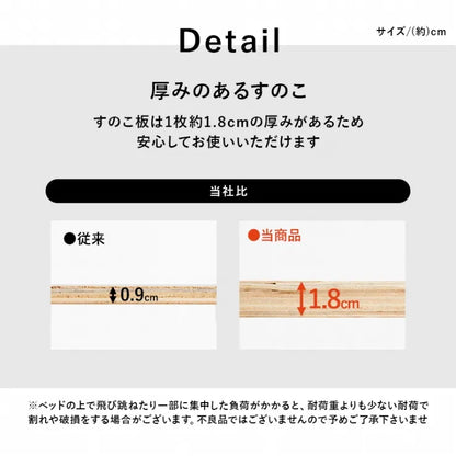 簡単組立 セミダブルベッド MB-5149SD 幅122.5cm 奥行き198cm 高さ36.5cm 床面高さ36cm